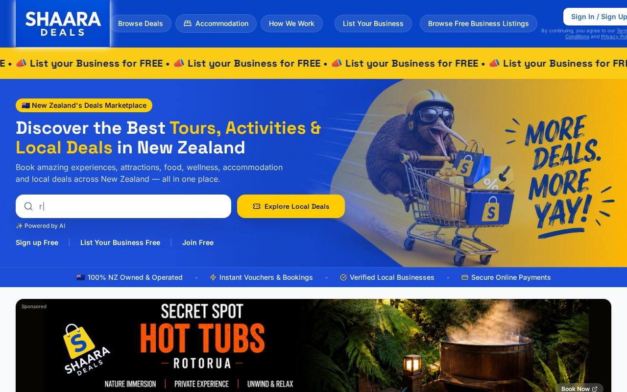 Home: discover tours, activities and local deals across New Zealand